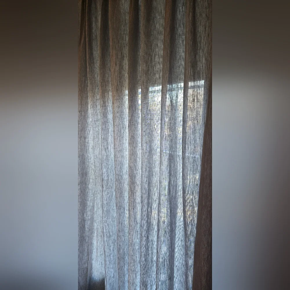 WEST ELM • European Flax Linen Curtain Panels, Set Of 2, Chambray Blue, 48x96